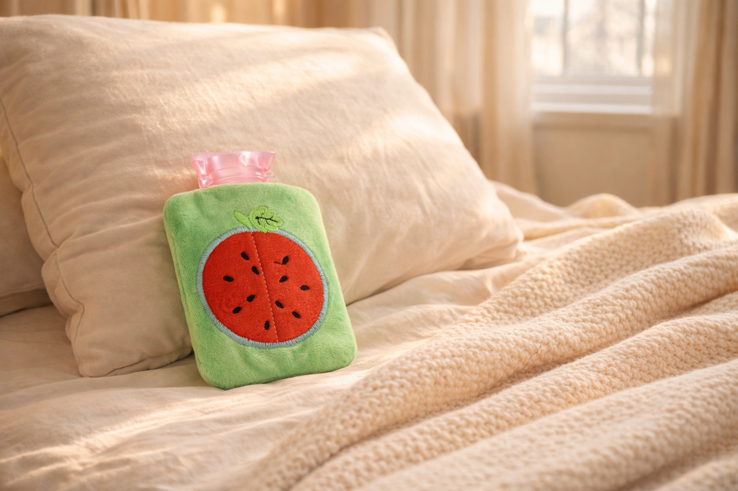 Hot Water Bottle with Rubber Cover – Pain Relief Comfort