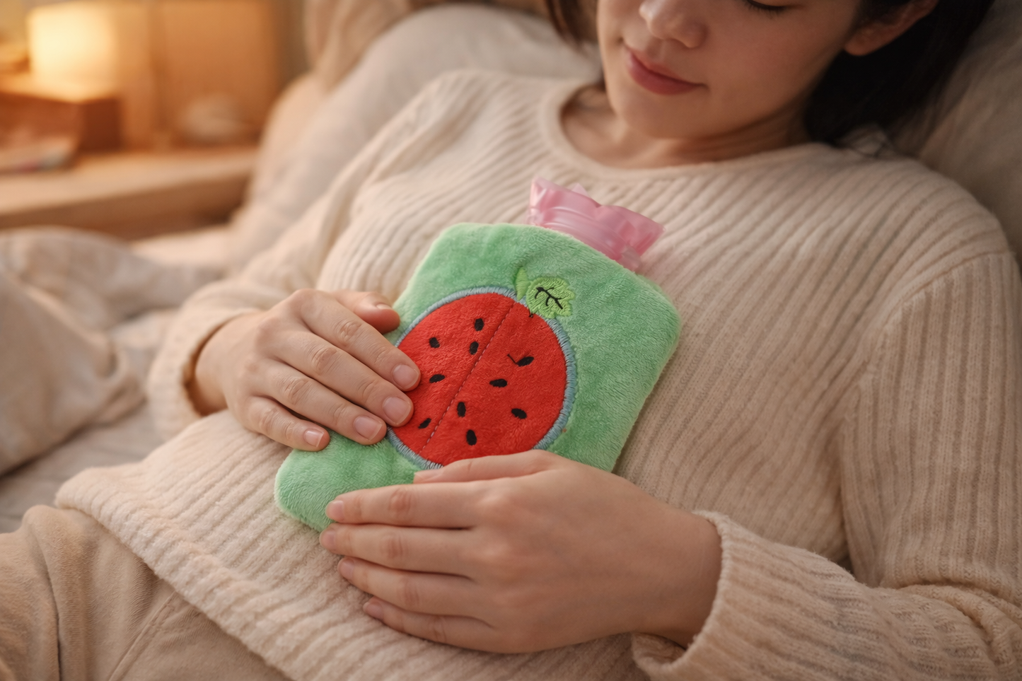 Hot Water Bottle with Rubber Cover – Pain Relief Comfort