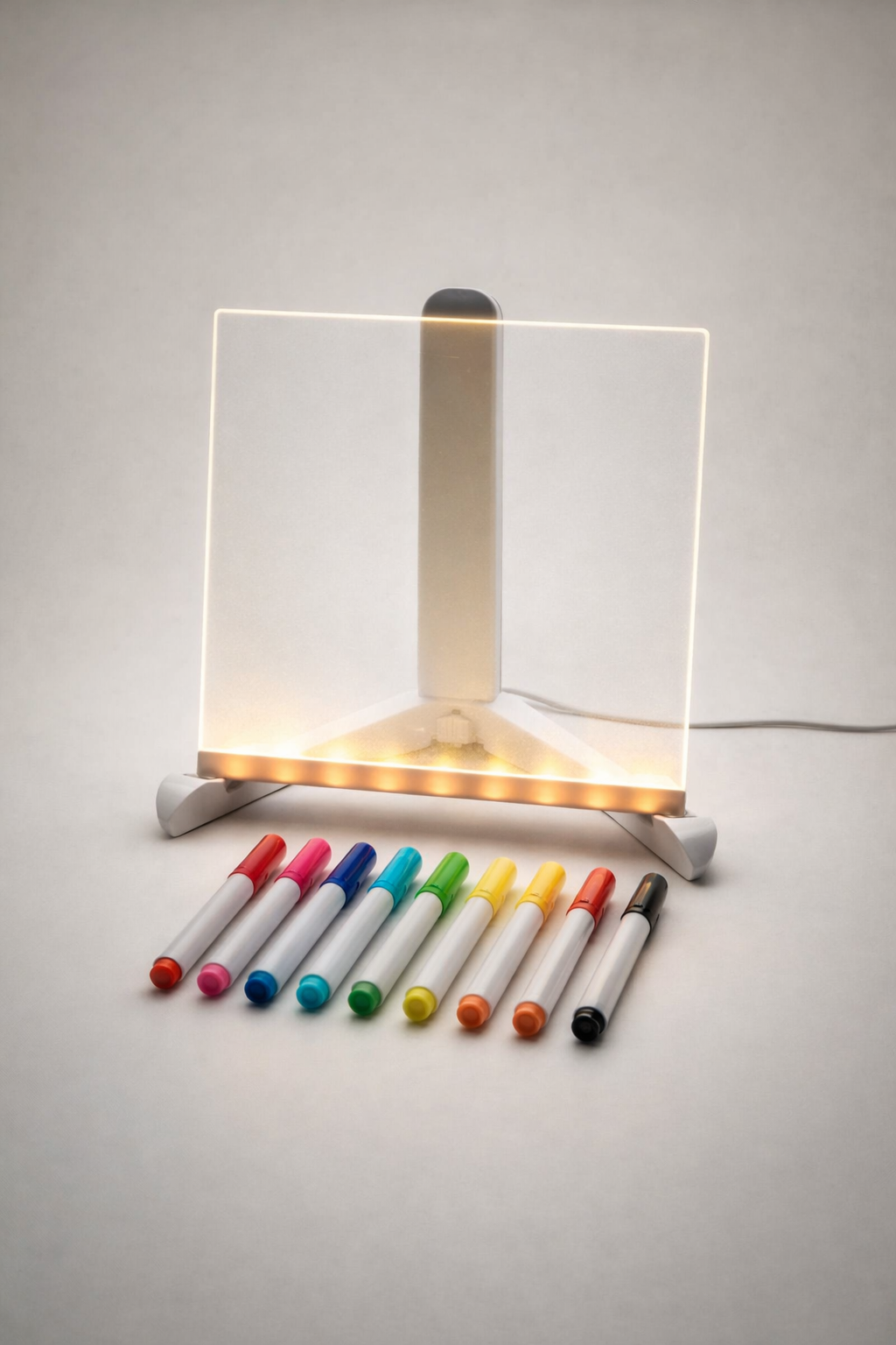 LED Acrylic Writing & Drawing Light Pad (with 12 Neon Pens)